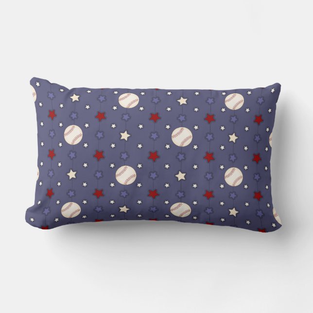 Cojín Lumbar Pillow de Cute Baseball Stars (Anverso)
