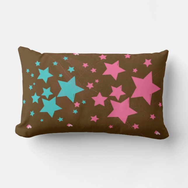 Cojín Lumbar Pillow de estrellas coloridas (Anverso)