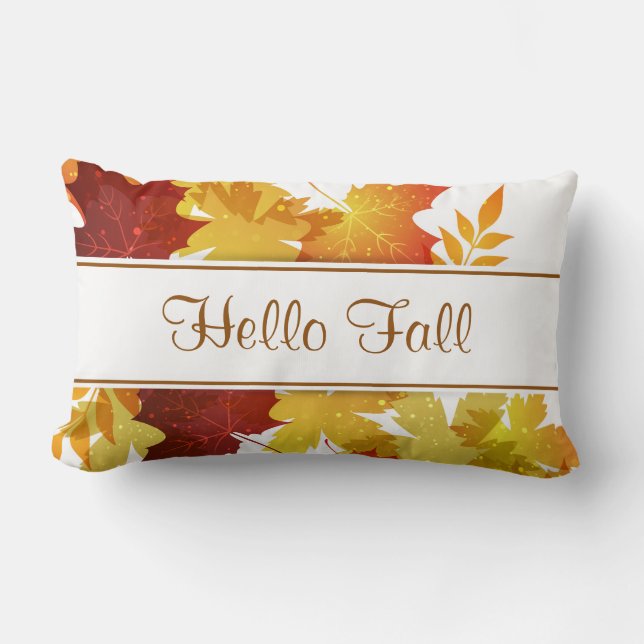 Cojín Lumbar Pillow de hojas de otoño (Anverso)