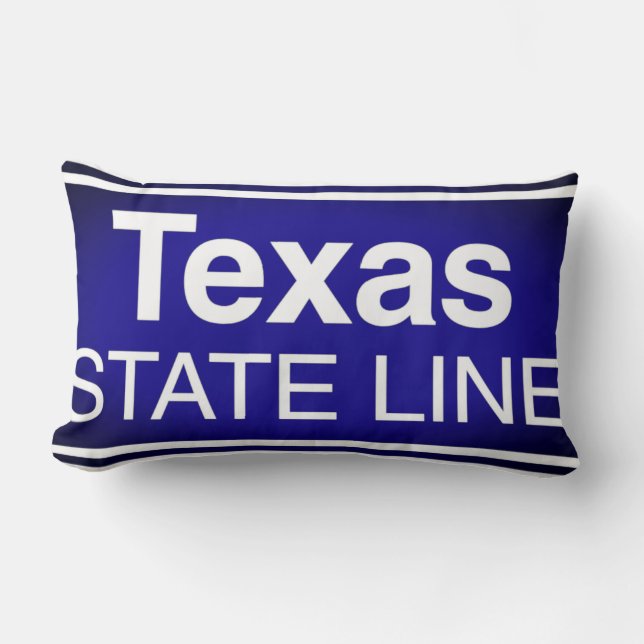 Cojín Lumbar Pillow de la línea estatal de Texas (Anverso)