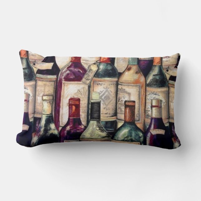 Cojín Lumbar Pillow de los amantes del vino (Anverso)