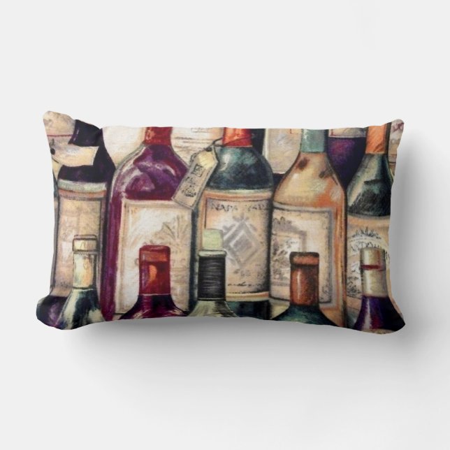 Cojín Lumbar Pillow de los amantes del vino (Anverso)