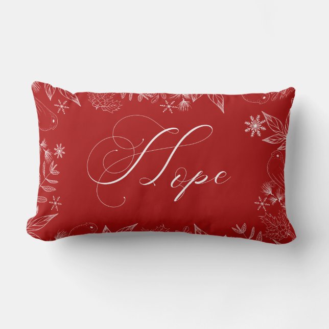 Cojín Lumbar Pillow de los Navidades Red HOPE (Anverso)