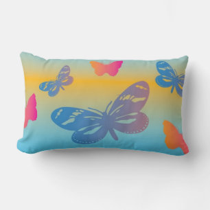 Cojín Lumbar Pillow de mariposas coloridas