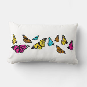Cojín Lumbar Pillow de mariposas coloridas