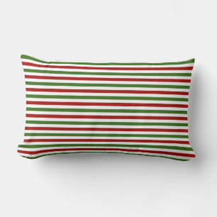 Cojín Lumbar Pillow de Navidades de franja roja y verde