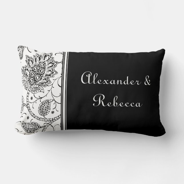 Cojín Lumbar Pillow de nombre personalizado del tocador blanco  (Anverso)