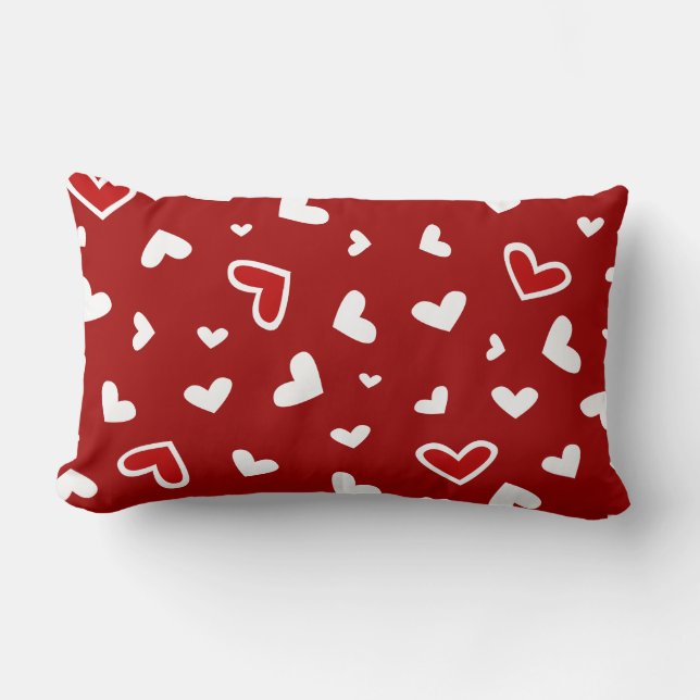 Cojín Lumbar Pillow de San Valentín rojo (Anverso)