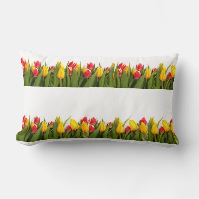 COJÍN LUMBAR ****PILLOW DE TULIPS**** CON LA ESPALDA AMARILLA (Anverso)