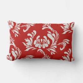 Cojín Lumbar Pillow del acento del damasco rojo carneliano