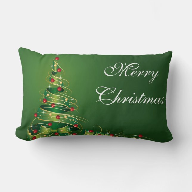 Cojín Lumbar Pillow del árbol de Navidad (Anverso)