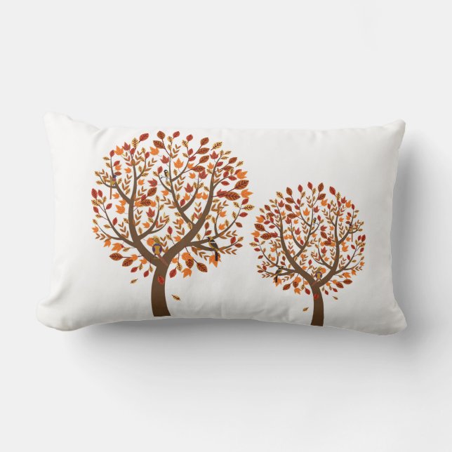 Cojín Lumbar Pillow del árbol de otoño (Anverso)