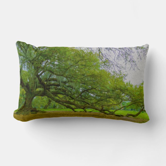 Cojín Lumbar Pillow del arte del roble gigante (Anverso)