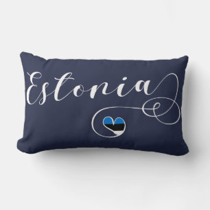 Cojín Lumbar Pillow del corazón de Estonia, bandera estonia