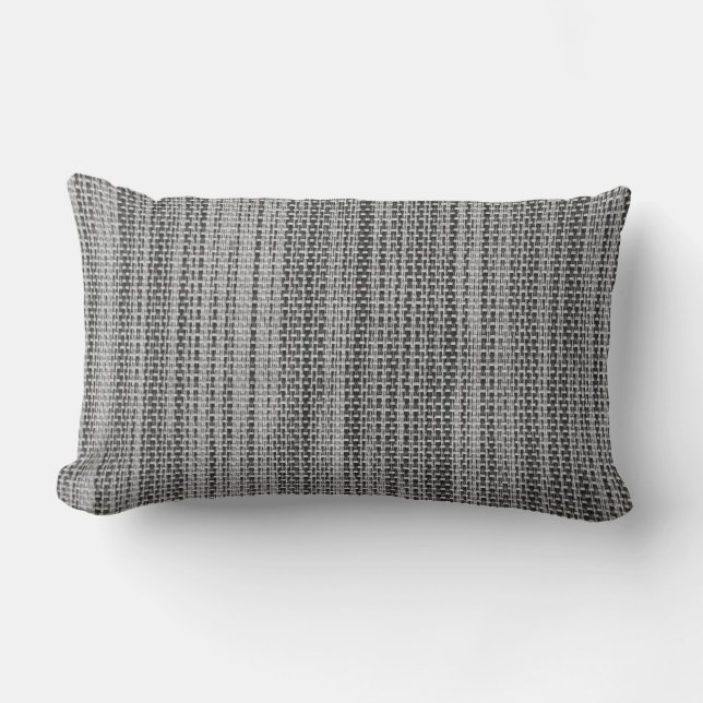 Cojín Lumbar Pillow Faux Gray Fabric (Anverso)