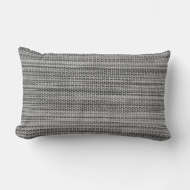 Cojín Lumbar Pillow Faux Gray Fabric (Anverso)