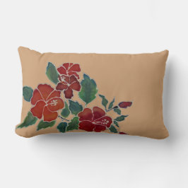 Cojín Lumbar Pillow - Flores rojas hibiscus