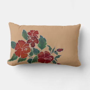 Cojín Lumbar Pillow - Flores rojas hibiscus