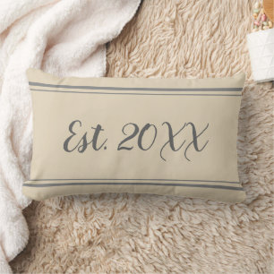 Cojín Lumbar Pillow gris y beige establecido por el personaliza