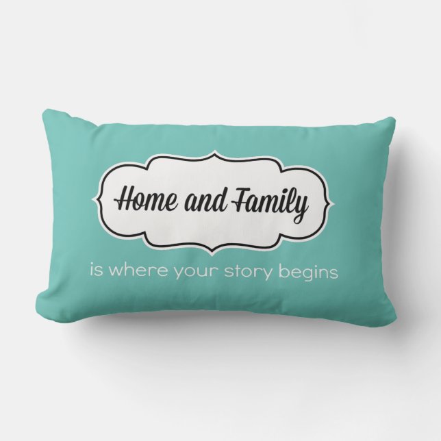 Cojín Lumbar Pillow Hogar Y Familia (13 x 21) (Anverso)