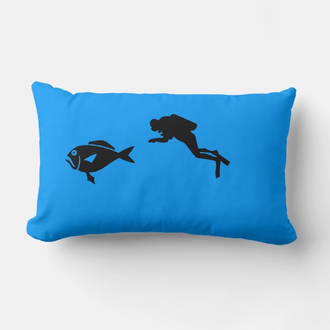 Cojín Lumbar Pillow (lumbar) - Buceador y pez (Anverso)