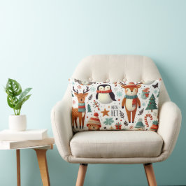Cojín Lumbar Pillow, Navidad de los amigos de los animales de c