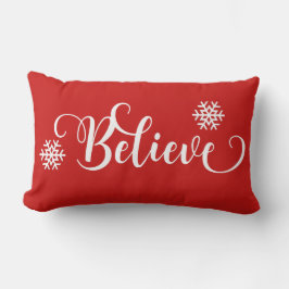 Cojín Lumbar Pillow Navidades de la creencia roja y blanca