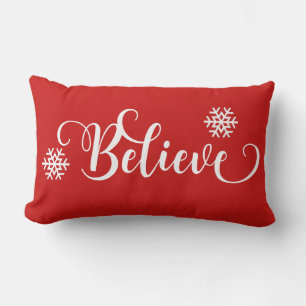 Cojín Lumbar Pillow Navidades de la creencia roja y blanca