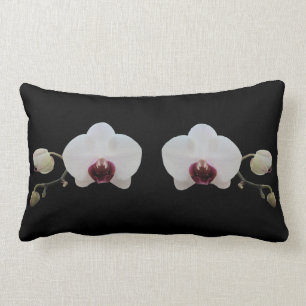 Cojín Lumbar Pillow - Orquídea blanca de labios rodados en neg