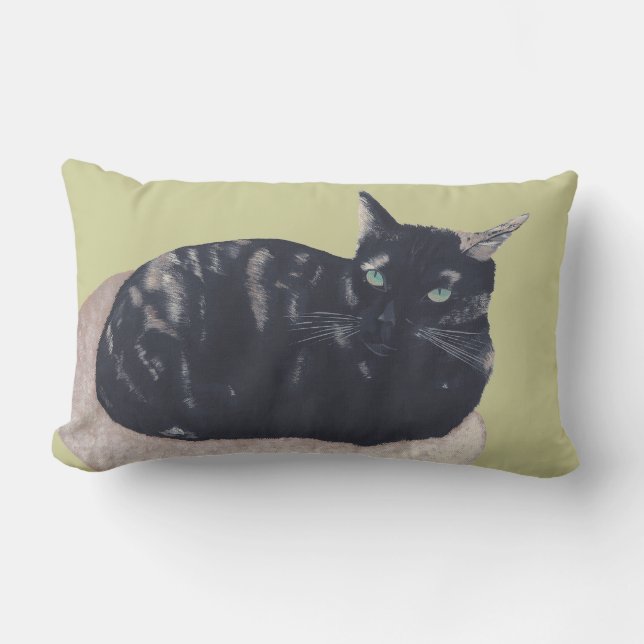 Cojín Lumbar Pillow Personalizado de pintura de gato de la cubi (Anverso)
