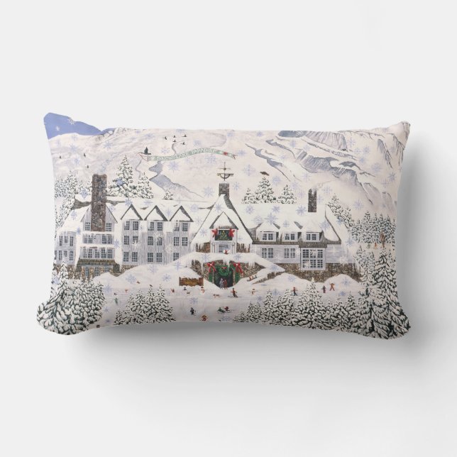 Cojín Lumbar Pillow " Timberline Lodge Winter (Anverso)