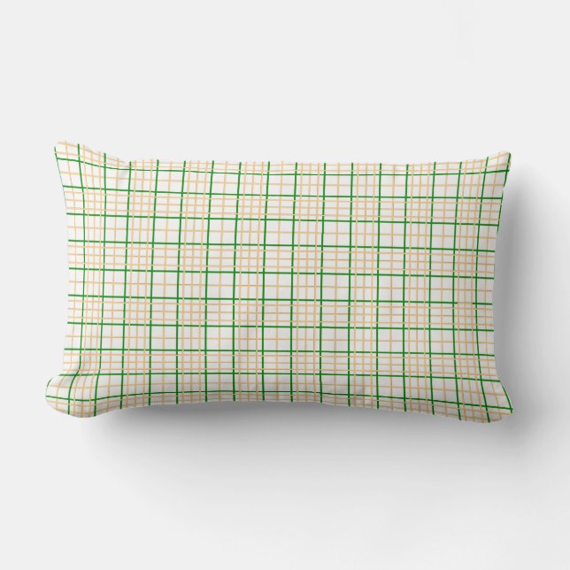 Cojín Lumbar Pillow verde y dorado (Anverso)