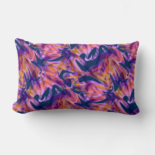 Cojín Lumbar Pincel moderno abstracto y sin inconvenientes, tra (Anverso)