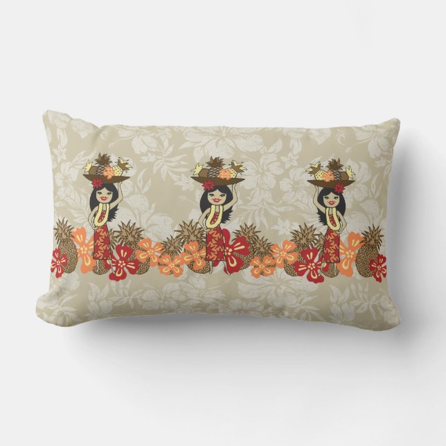 Cojín Lumbar Pineapple Luau Hawaiano Pillows Lumbar (Anverso)