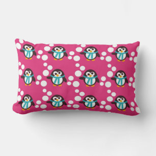 Cojín Lumbar Pingüinos de copo de nieve rosa MOJO Pillow