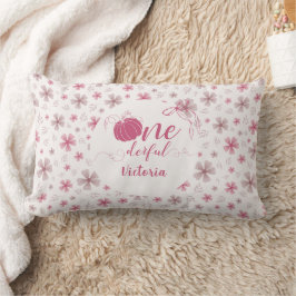 COJÍN LUMBAR PINK BOW & ARCH FALL PUMPKIN FLOWERS BIRTHDAY