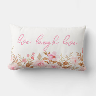 Cojín Lumbar Pink Live Laugh Love