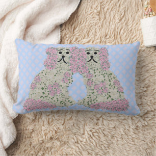 Cojín Lumbar Pink Magnolia Staffordshire Perros Rosas Arte Impr