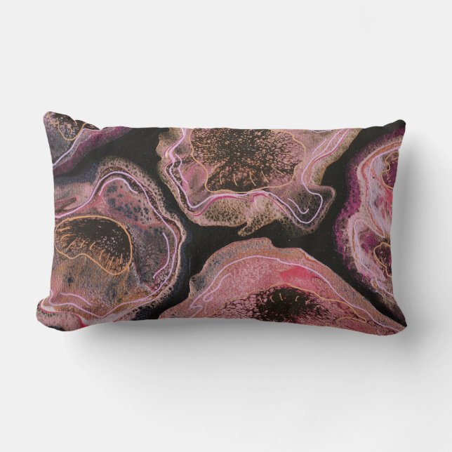 Cojín Lumbar Pink Poppies Throw Pillow (Anverso)