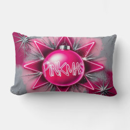 Cojín Lumbar Pinkmas – Neon Holiday Pop Art
