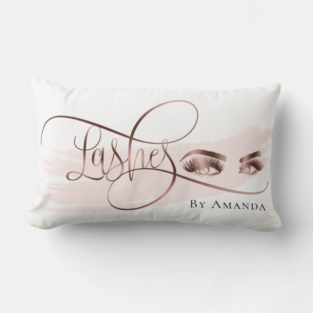 Cojín Lumbar Pinky Lash Beauty BlushLumbar Pillow (Anverso)