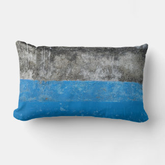 Cojín Lumbar Pintura abstracta azul y blanco