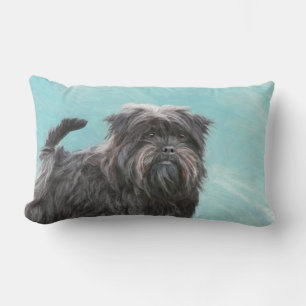 Cojín Lumbar Pintura Affenpinscher - Arte Perro Original Cuto