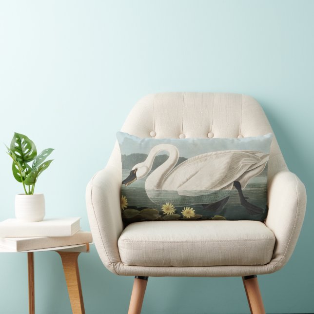 Cojín Lumbar Pintura Audubon White Swan Waterfowl (Silla)