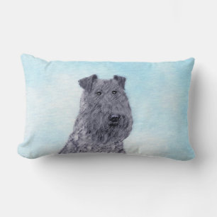 Cojín Lumbar Pintura azul Kerry Blue Terrier Arte Perro Origina
