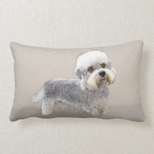 Cojín Lumbar Pintura Dandie Dinmont Terrier Original Perro Arte