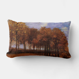 Cojín Lumbar Pintura de aceite de época - Paisaje otoñal