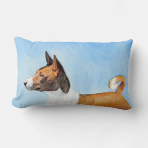 Cojín Lumbar Pintura de Basenji - Arte original muy bonito