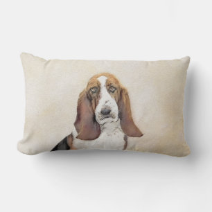 Cojín Lumbar Pintura de Basset Hound - Arte de Perro Original L