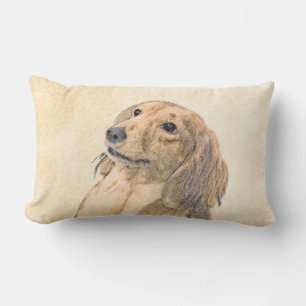 Cojín Lumbar Pintura de Dachshund (de cabello largo) - Arte Per